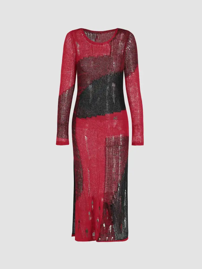 slim fit dress slacks Young Threads Sage Mixed Fabric Patchwork Dress With Lace Trim. Fall C main image 0