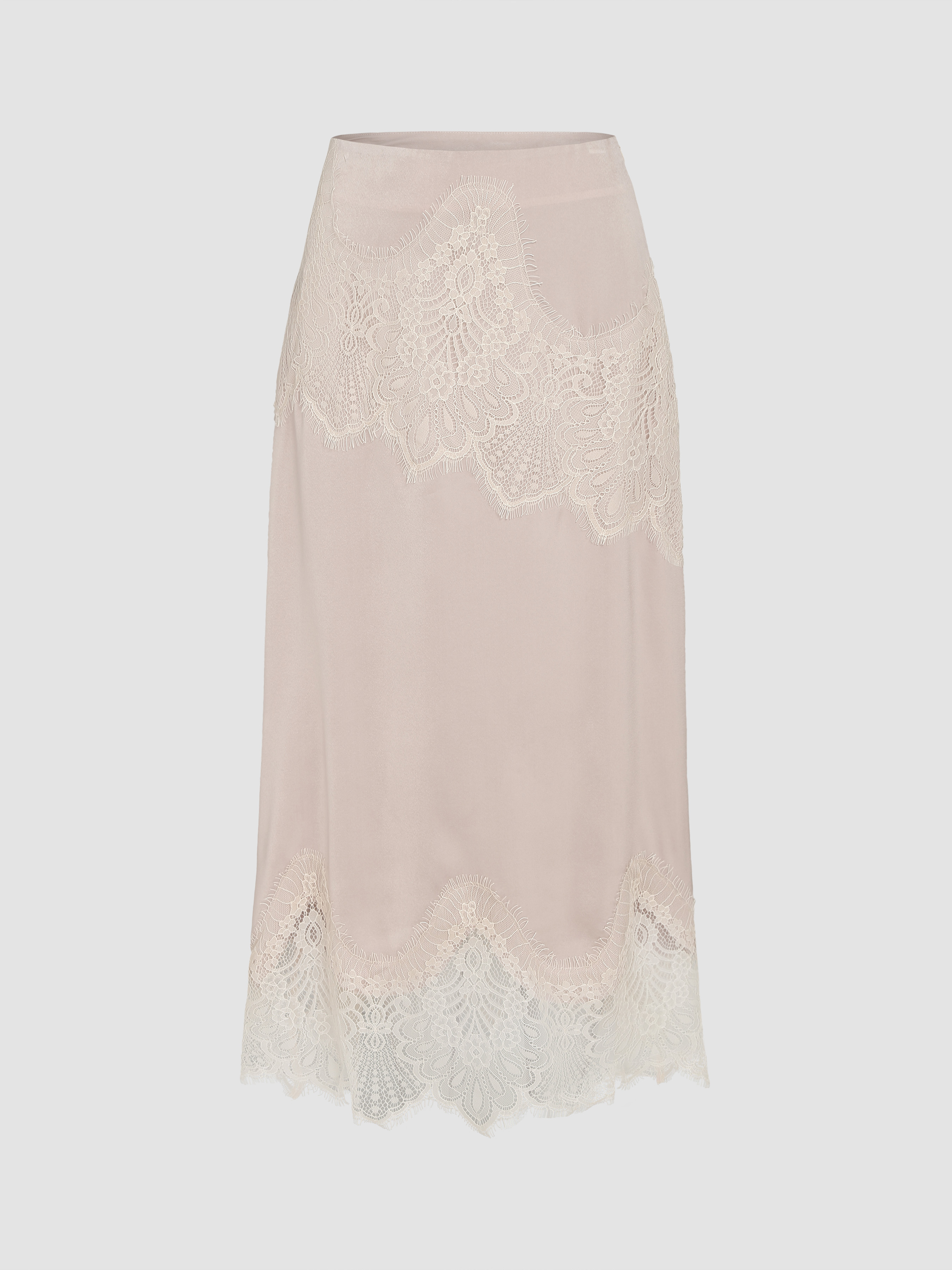 Satin Lace Long Skirt For Date Vacation Holiday