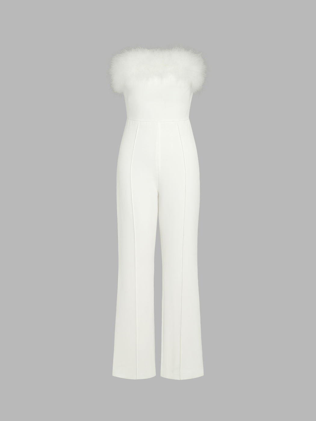 Wine Strapless Zip Up Front Jumpsuit