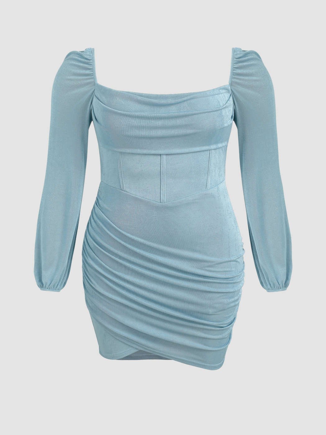 solid corset ruched mini dress Solid Corset Ruched Mini Dress Curve & Plus For Date Vacation Holiday
