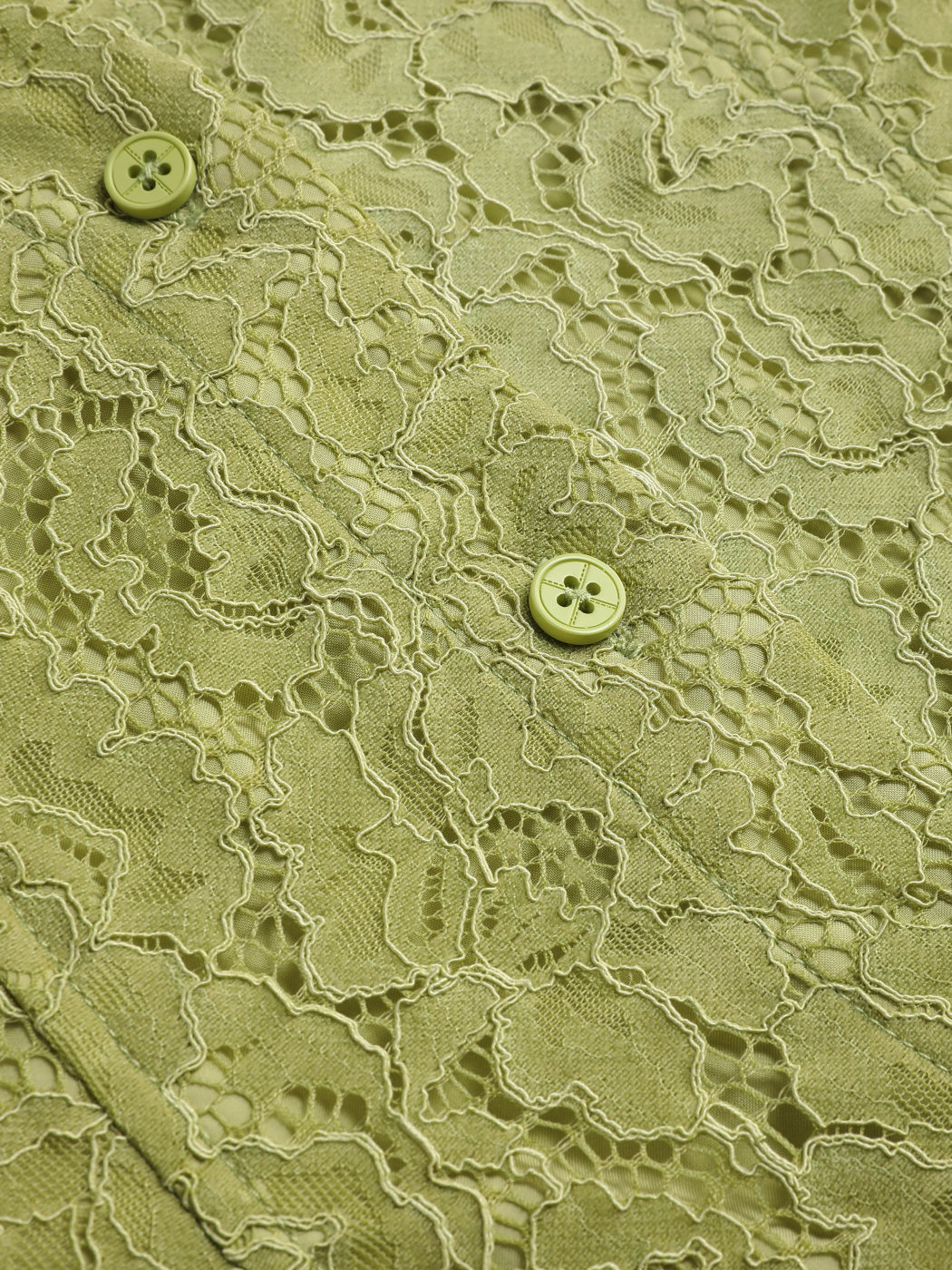  Spitzenkragen Knopfleiste Mini-Kleid