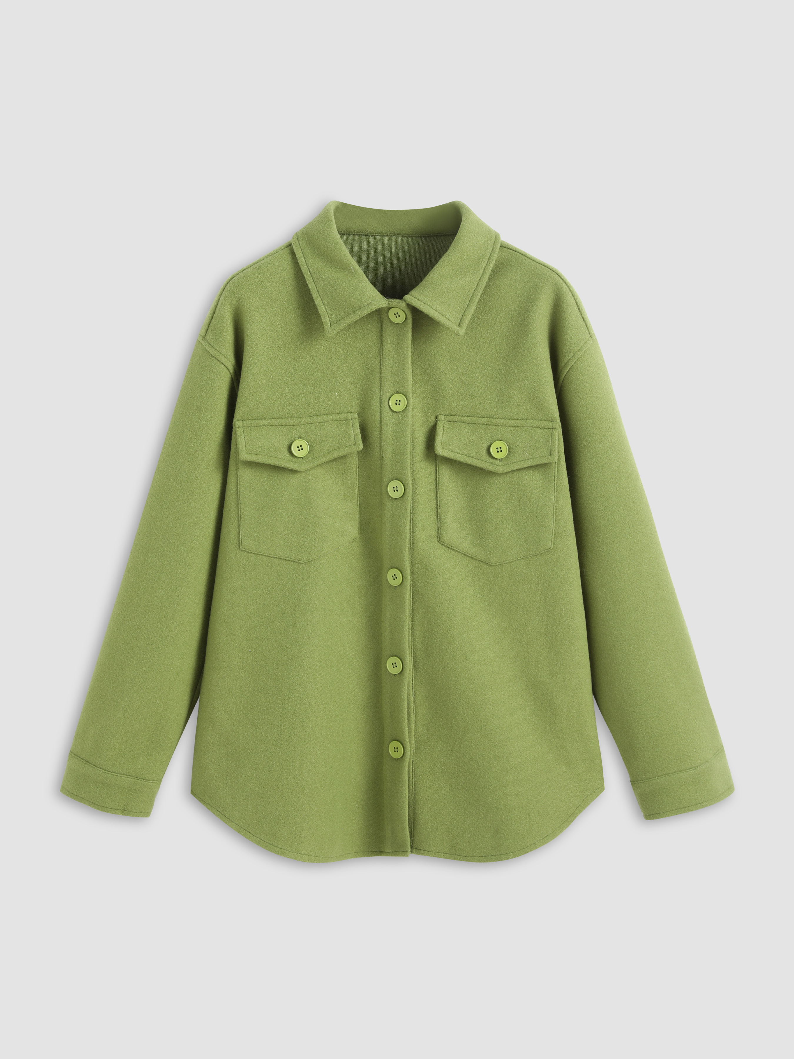 Collar Button Up Oversized Jacket Cider