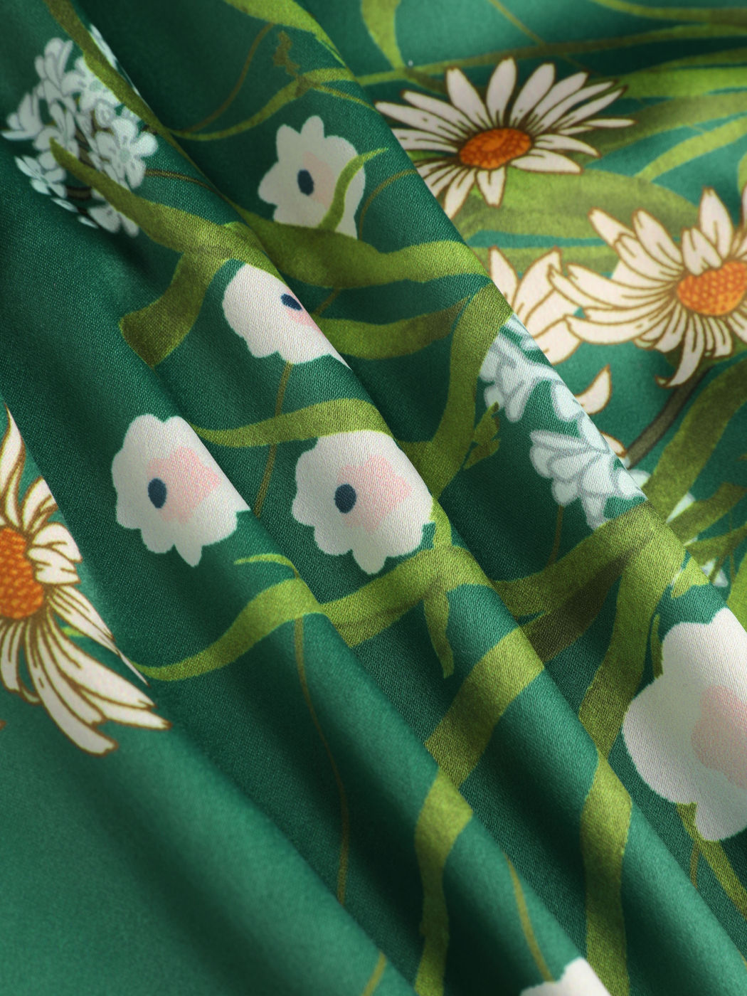 Satin Floral Pattern Cross Halter Midi Dress For Vacation Holiday