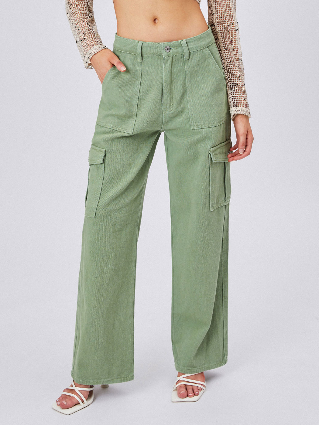 Alessia Einfarbige Cargo-Jeans