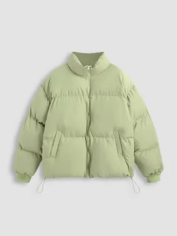 Zip Front Collared Puffer Jacket