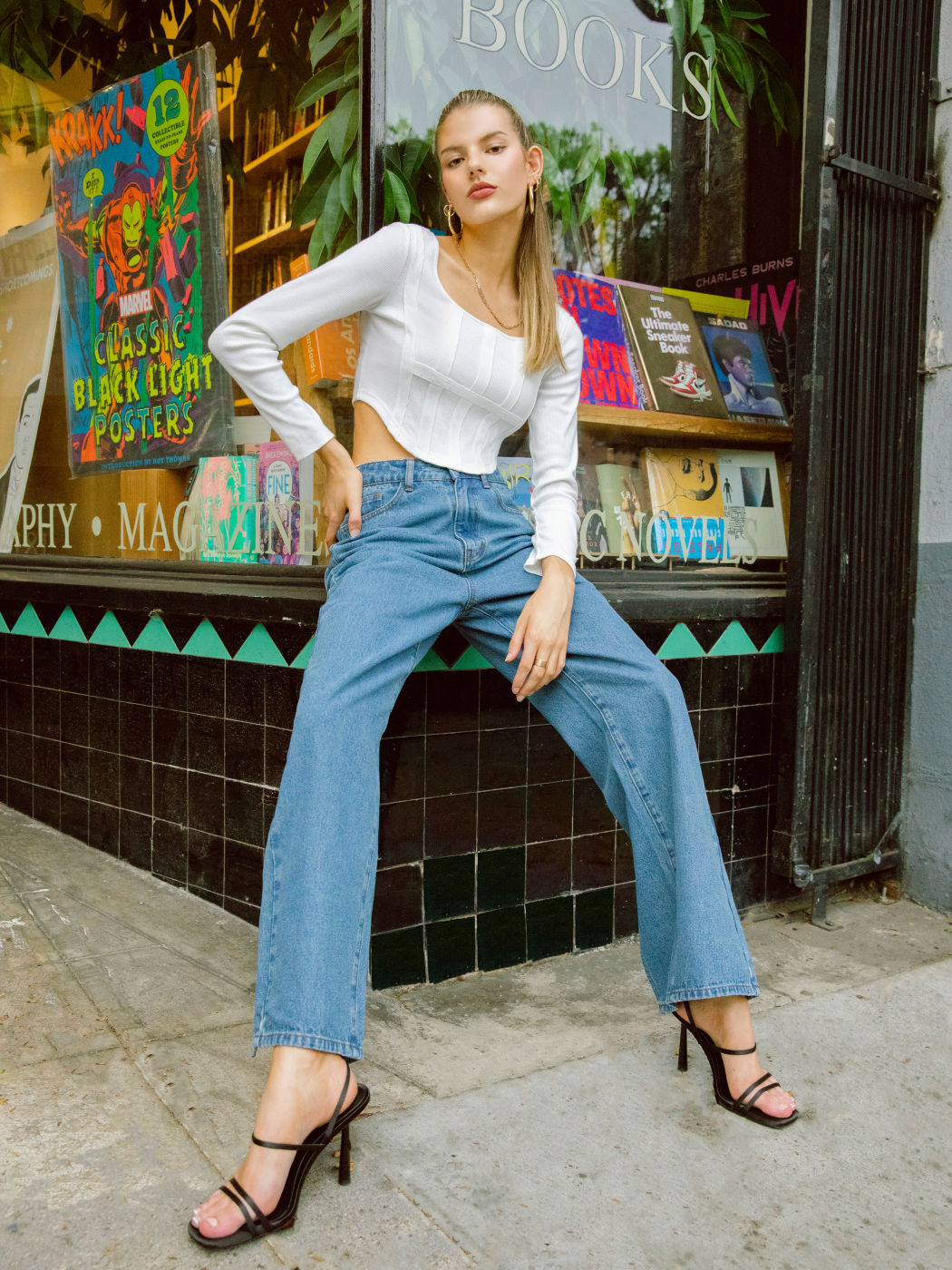 Rib Stitch Solid Crop Top