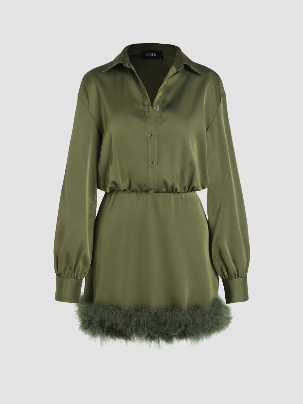 Faux-Federkragen Kurzes Kleid