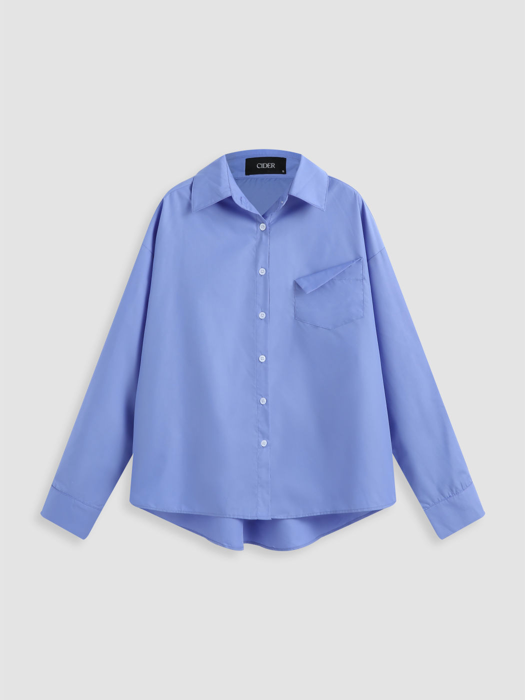 Einfarbiges Langarm-Poloshirt aus Jersey