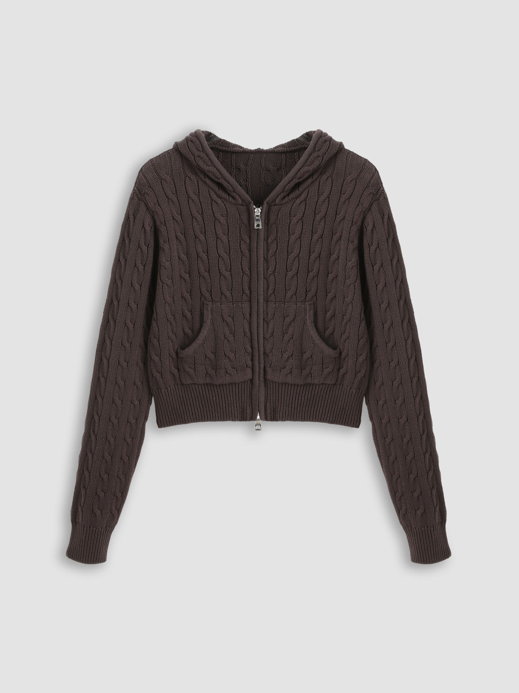Solide Strickjacke mit Reißverschluss