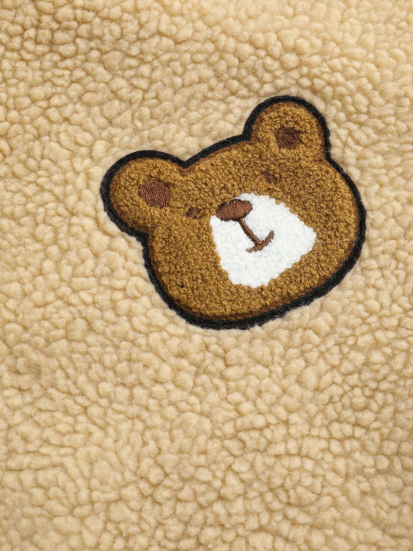 Fleece Solid Bear Oversized Hoodie