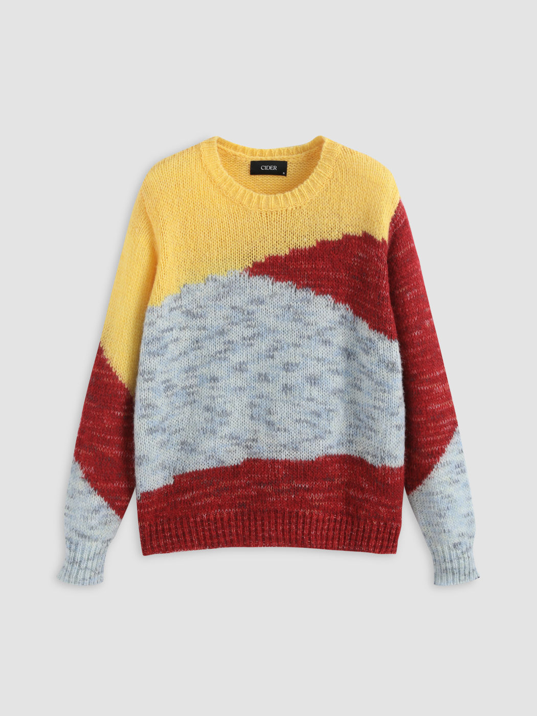 Fleckiger Strickpullover mit langen Ärmeln