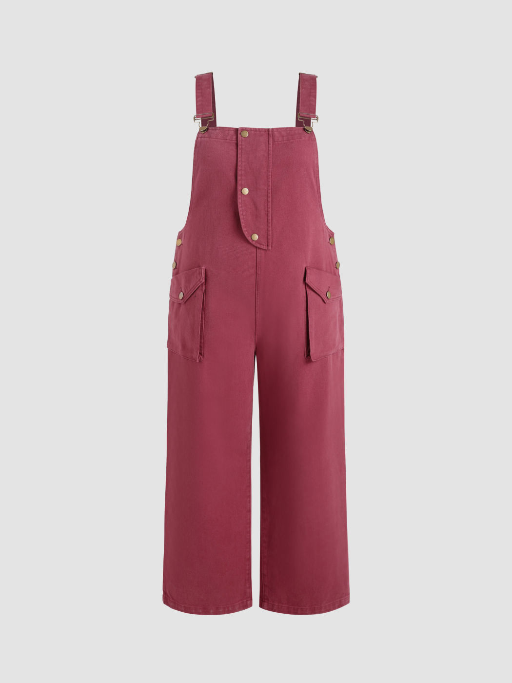 Denim Buckle Up Wide Leg Jumpsuit Curve & Plus Cider