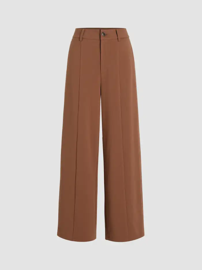 Acubi Woven Solid Straight Leg Trousers
