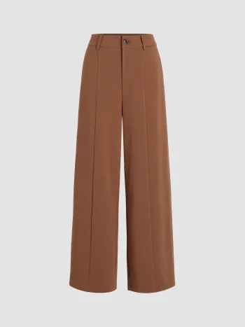 Solid Wide Leg Trousers