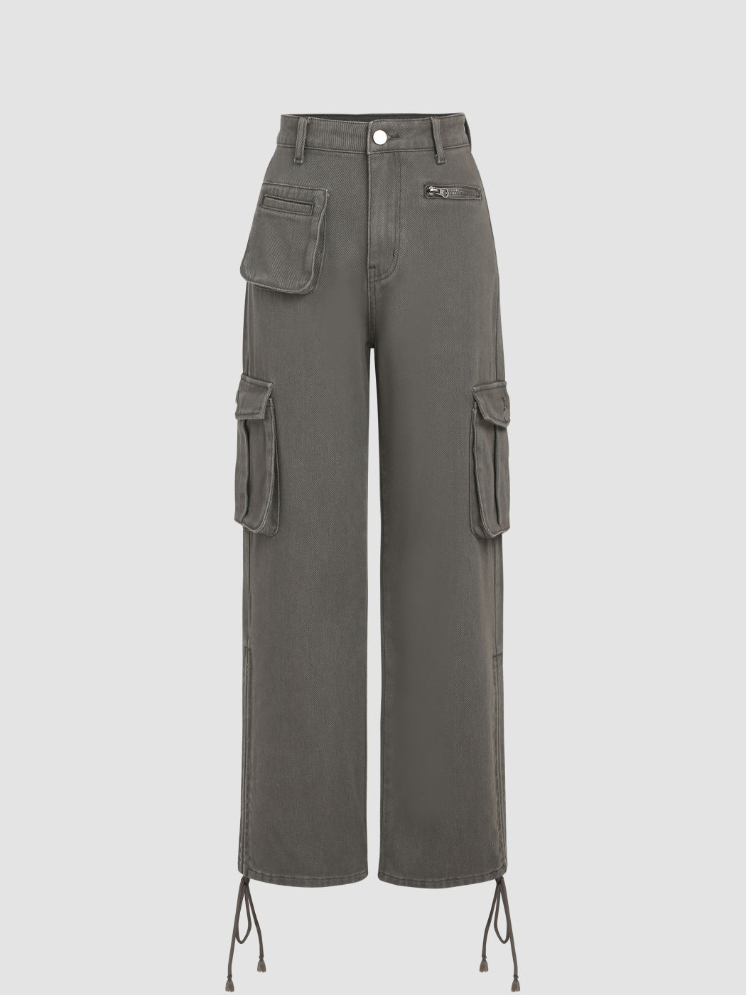 High Waist Cargo Straight Leg Pants