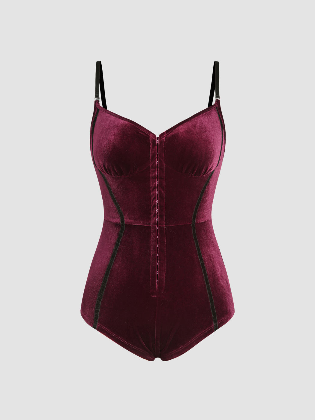 Samt-Schatz-Korsett-Bodysuit mit Schnalle