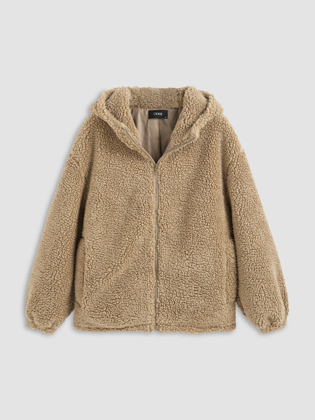 Fleece Solid Oversized Jacke
