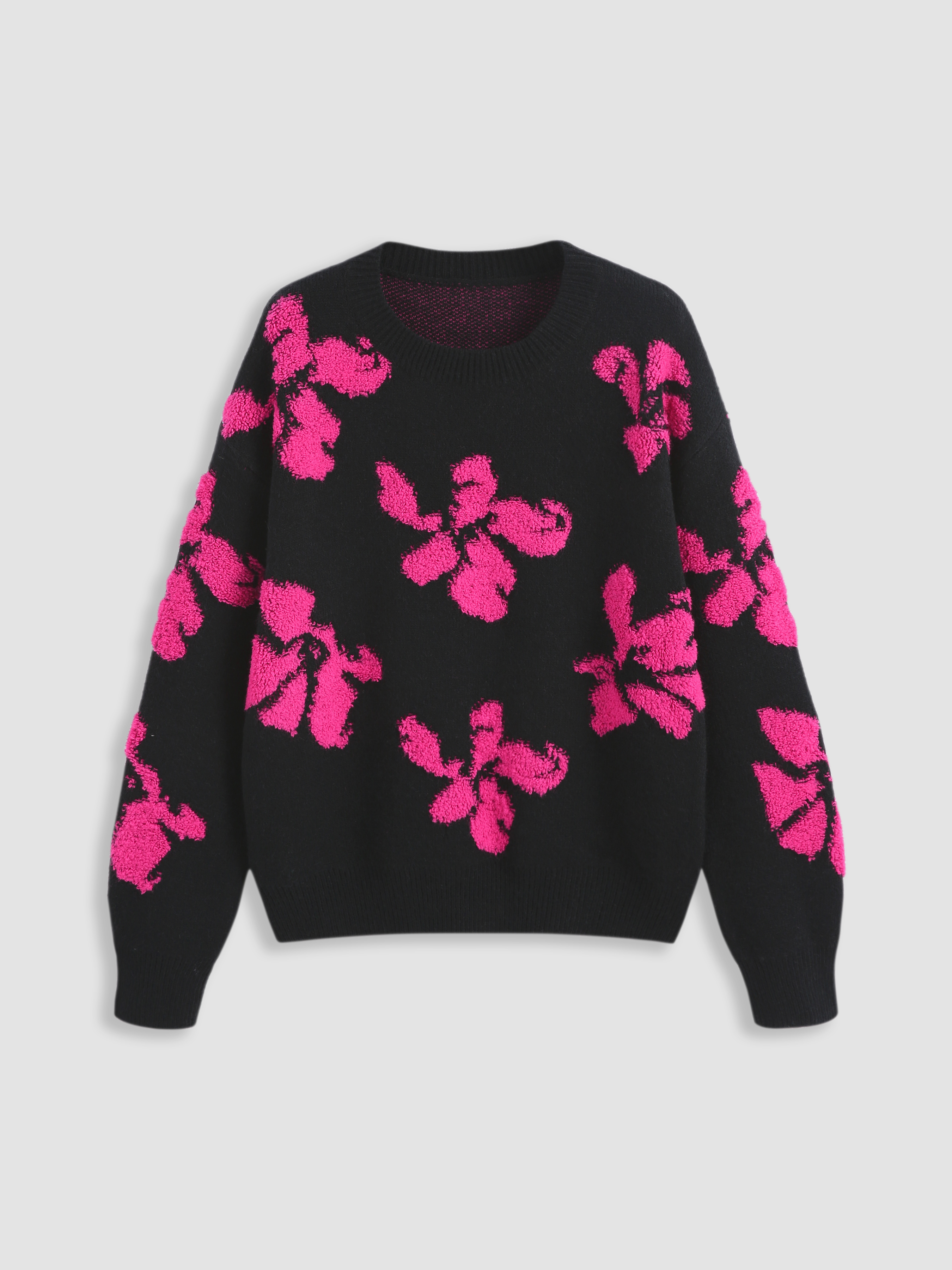 Winter Floral Pullover Sweater Cider