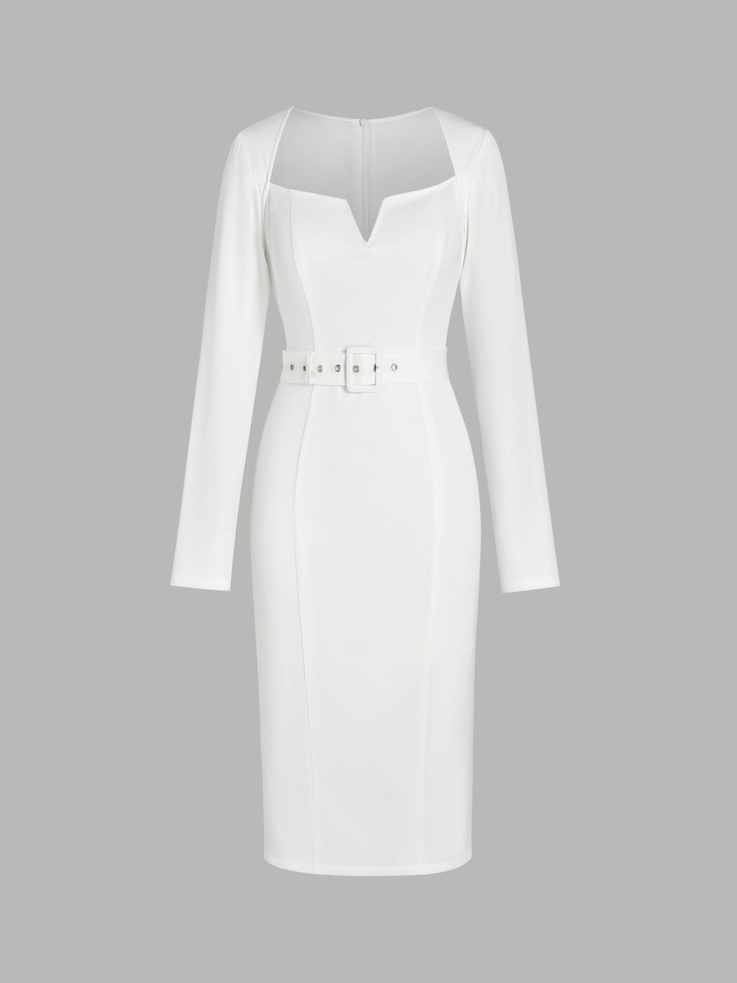 Gewebtes festes Midikleid mit Gürtel