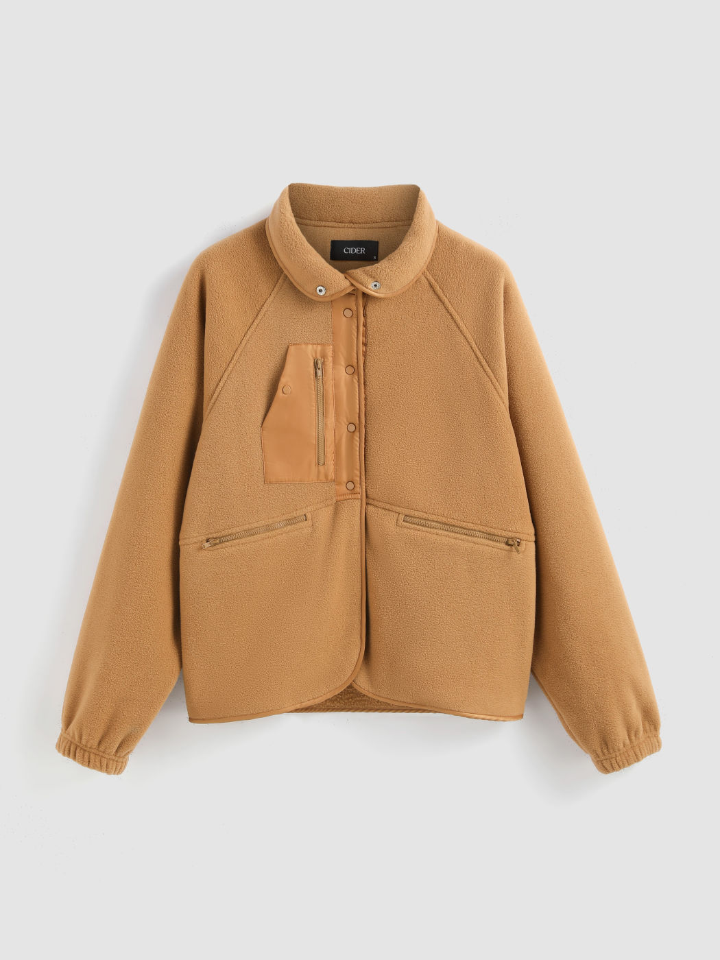 Übergroße Jacke aus Fleece mit Knopfleiste