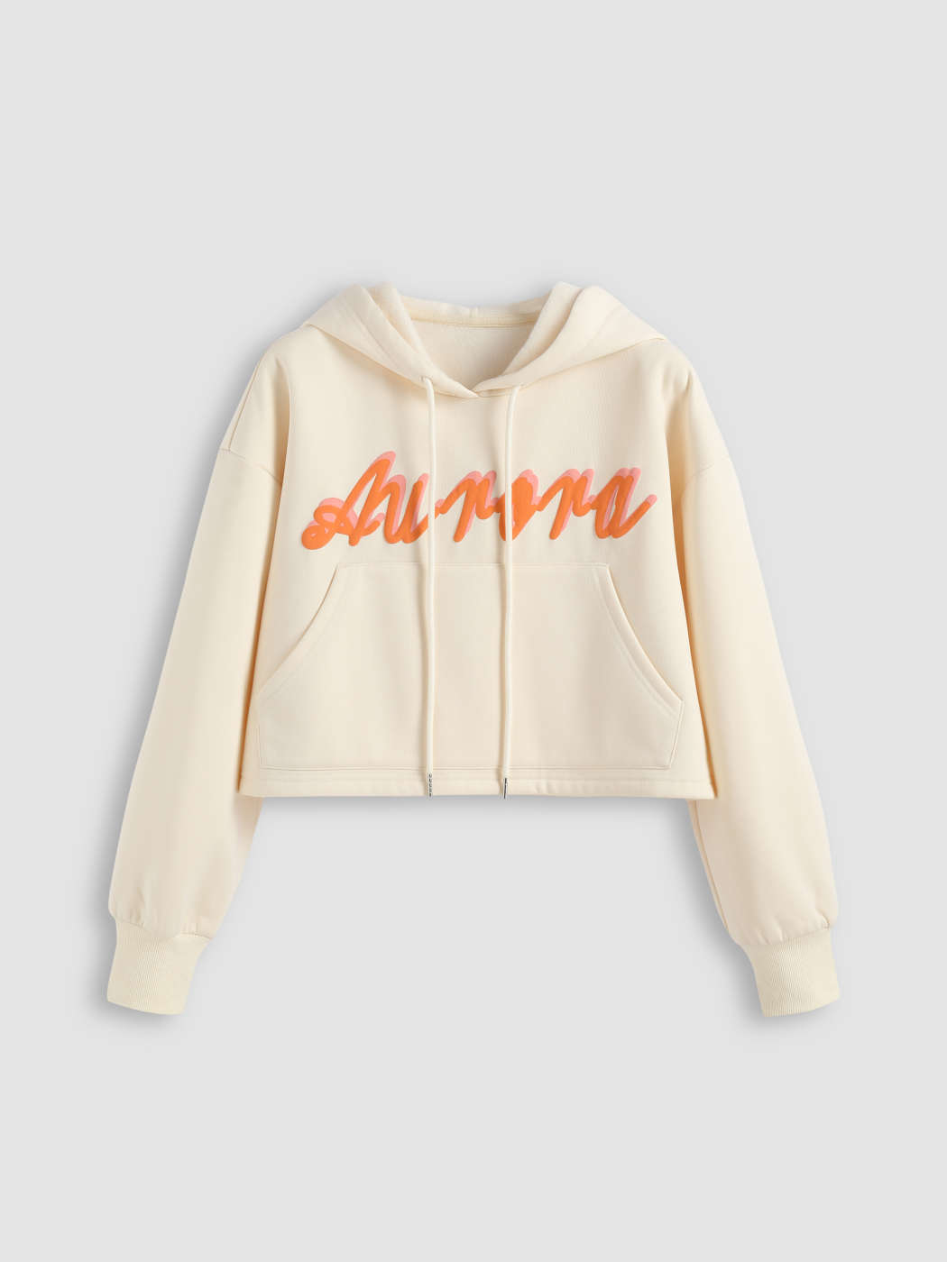 Graphic Drawstring Oversized Crop Hoodie For School Daily Casual