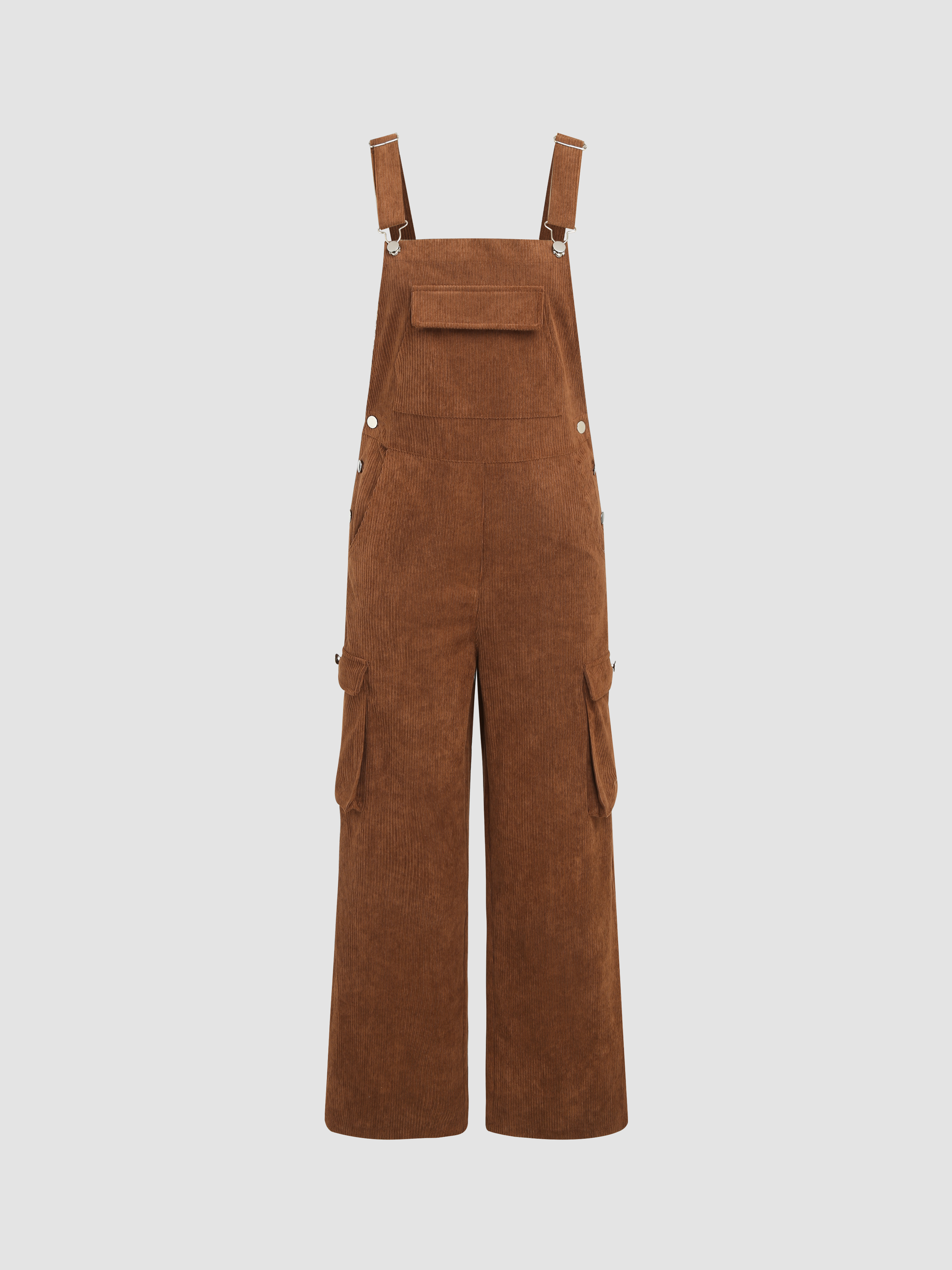 Corduroy Pinafore Cargo Jumpsuit Cider