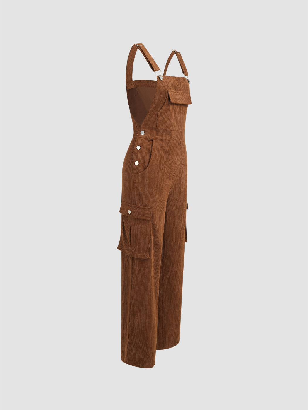 Corduroy Pinafore Cargo Jumpsuit Cider