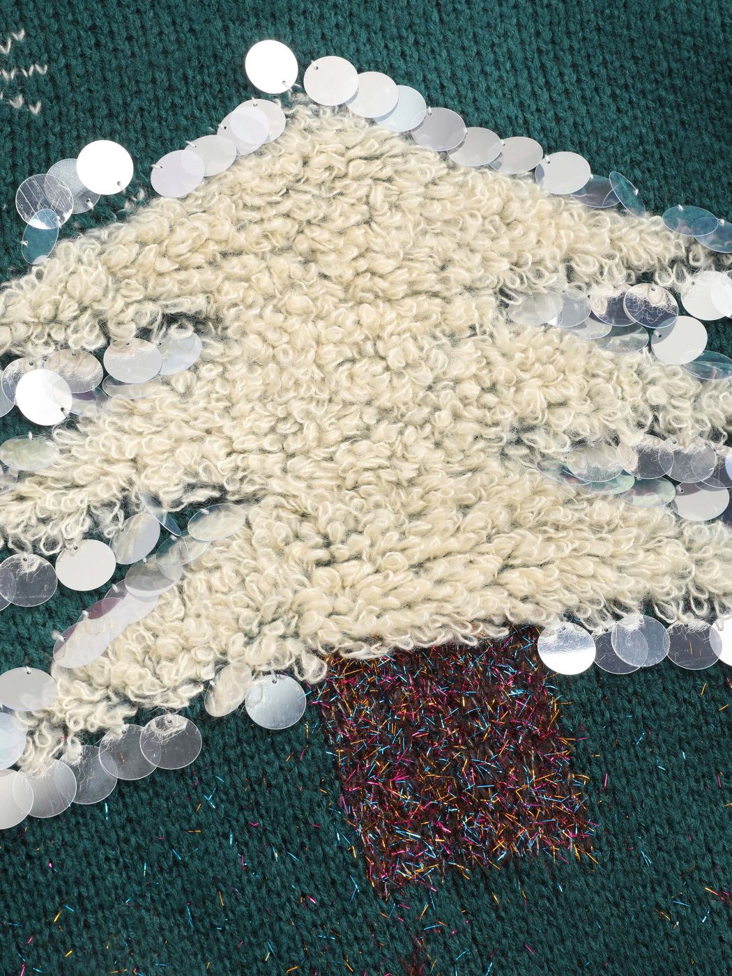 Weihnachtsbaum Rentier Pailletten Pullover