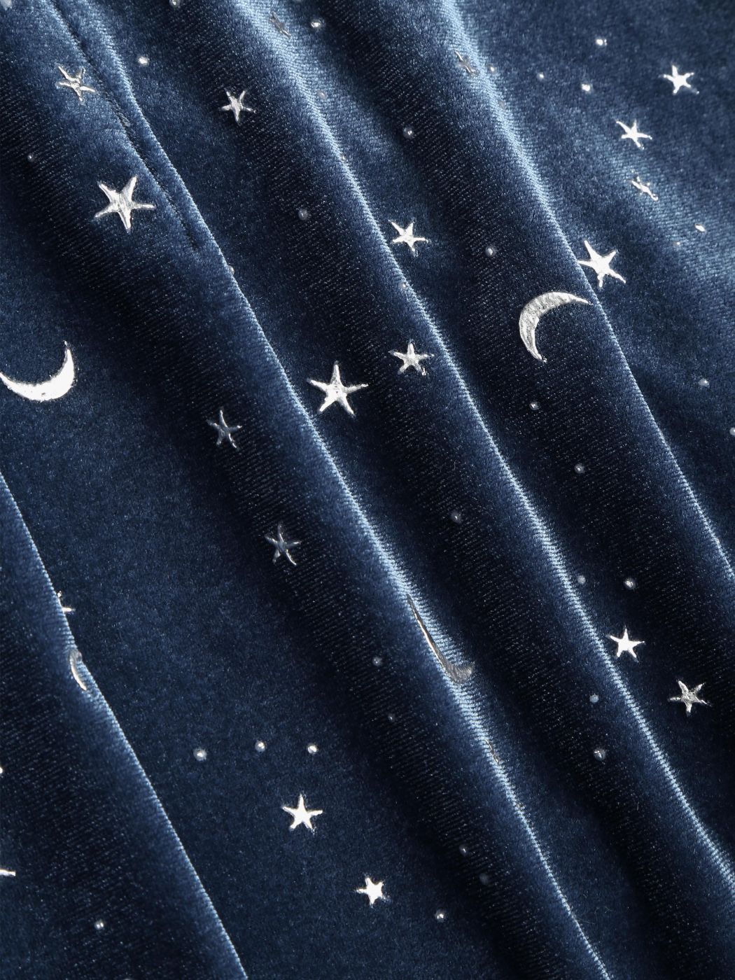 Velvet V-neck Star & Moon Pattern Glitter Mini Dress