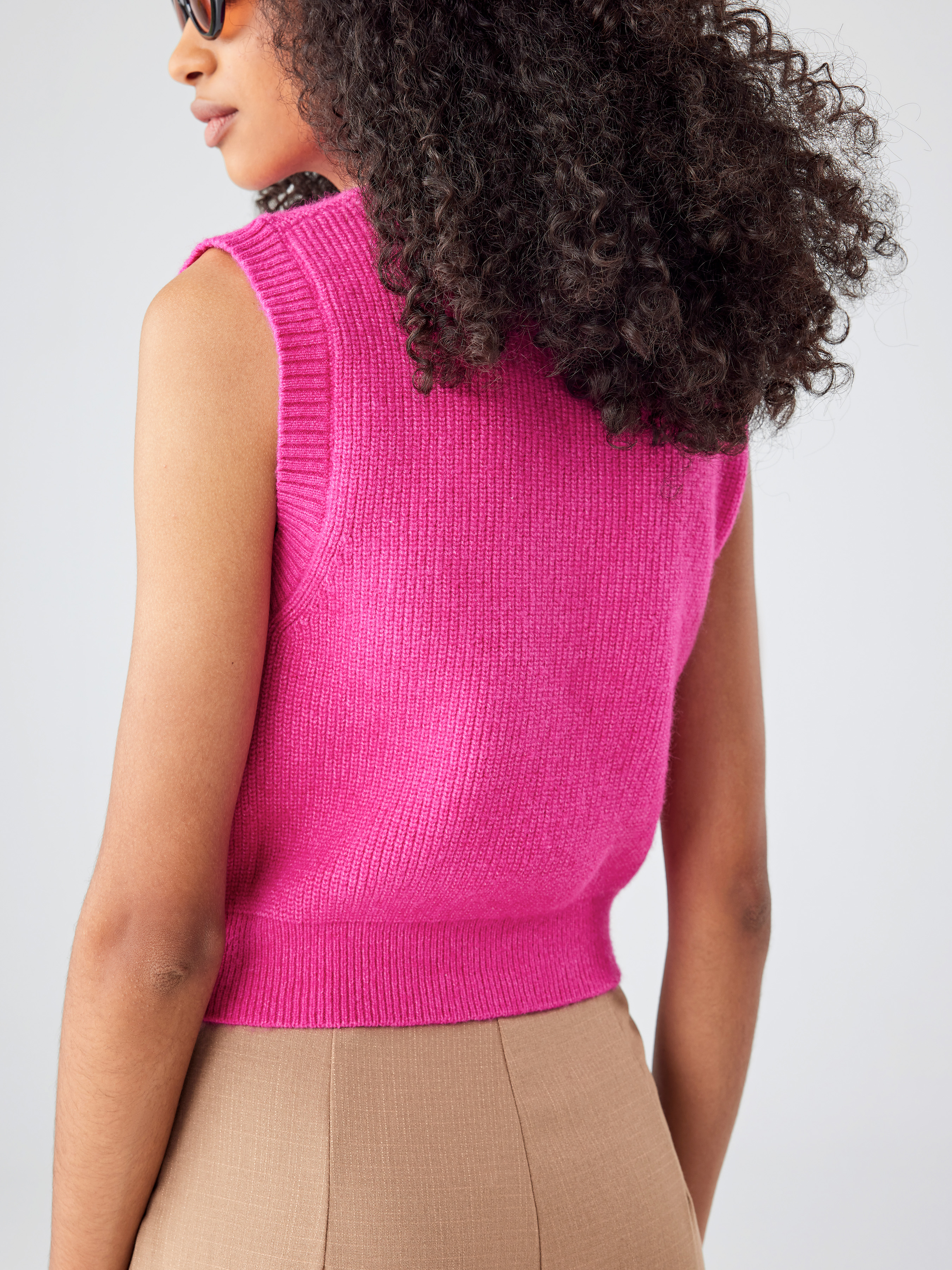 Daily Ritual Cropped Knitted Vest - Cider