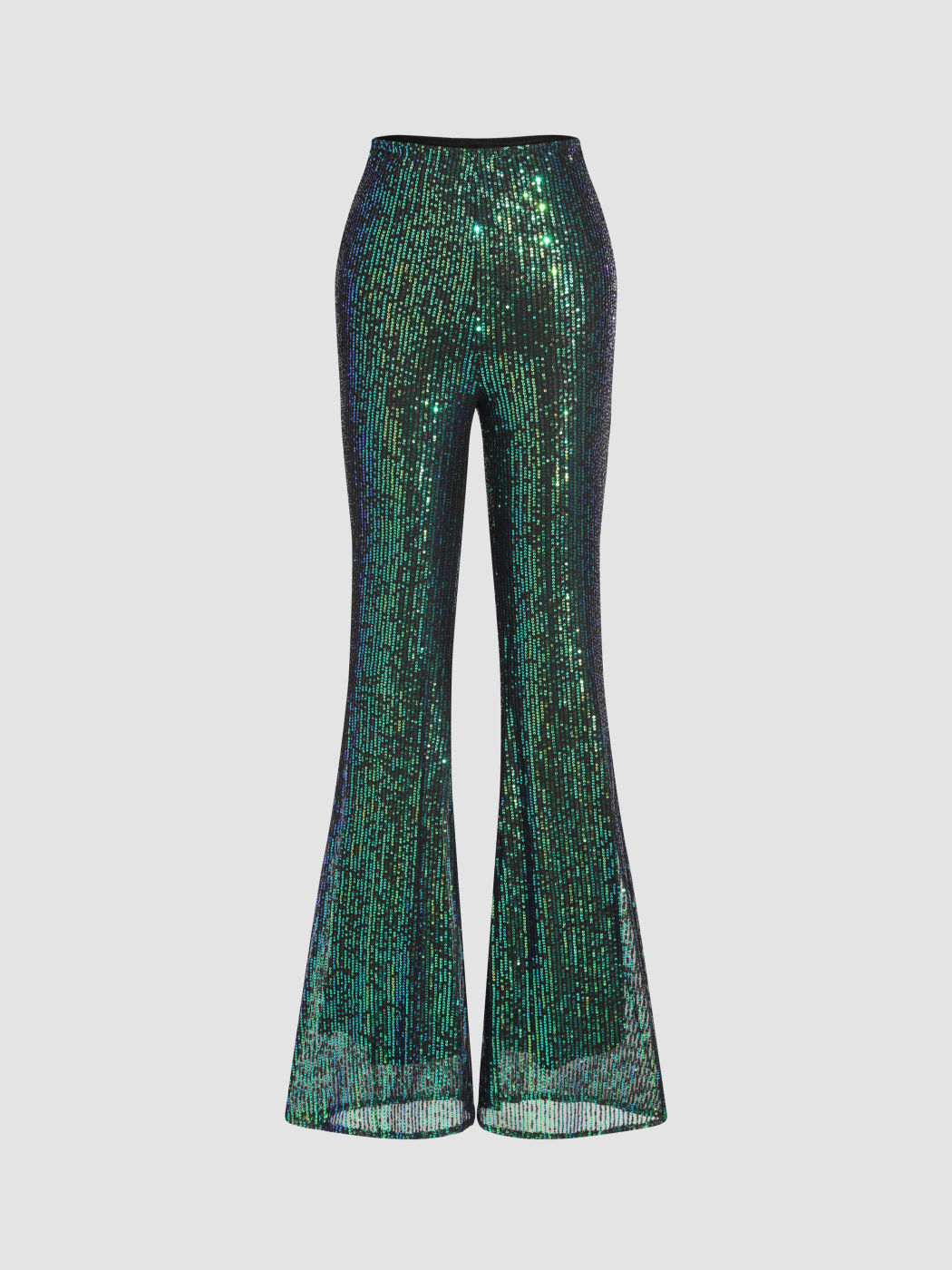 Ausgestellte Hose mit mittlerer Taille und Pailletten