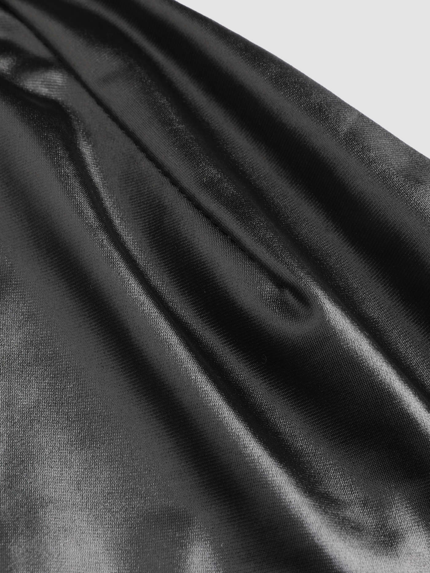 Faux Leather Solid V-neck Zip Up Crop Cami Top