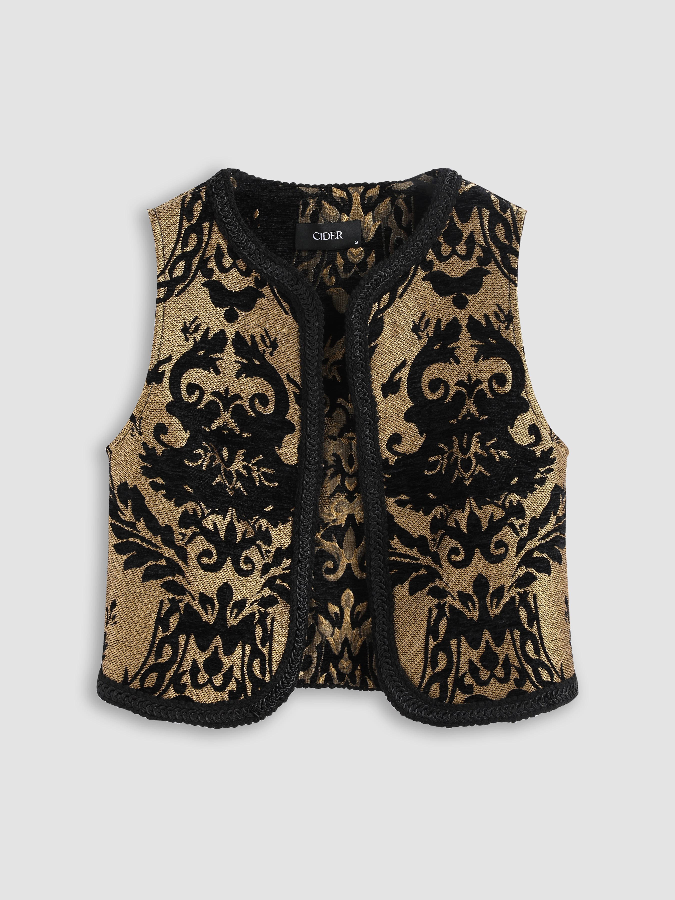 Jacquard Jacquard Aztec Crop Vest For Vacation Holiday