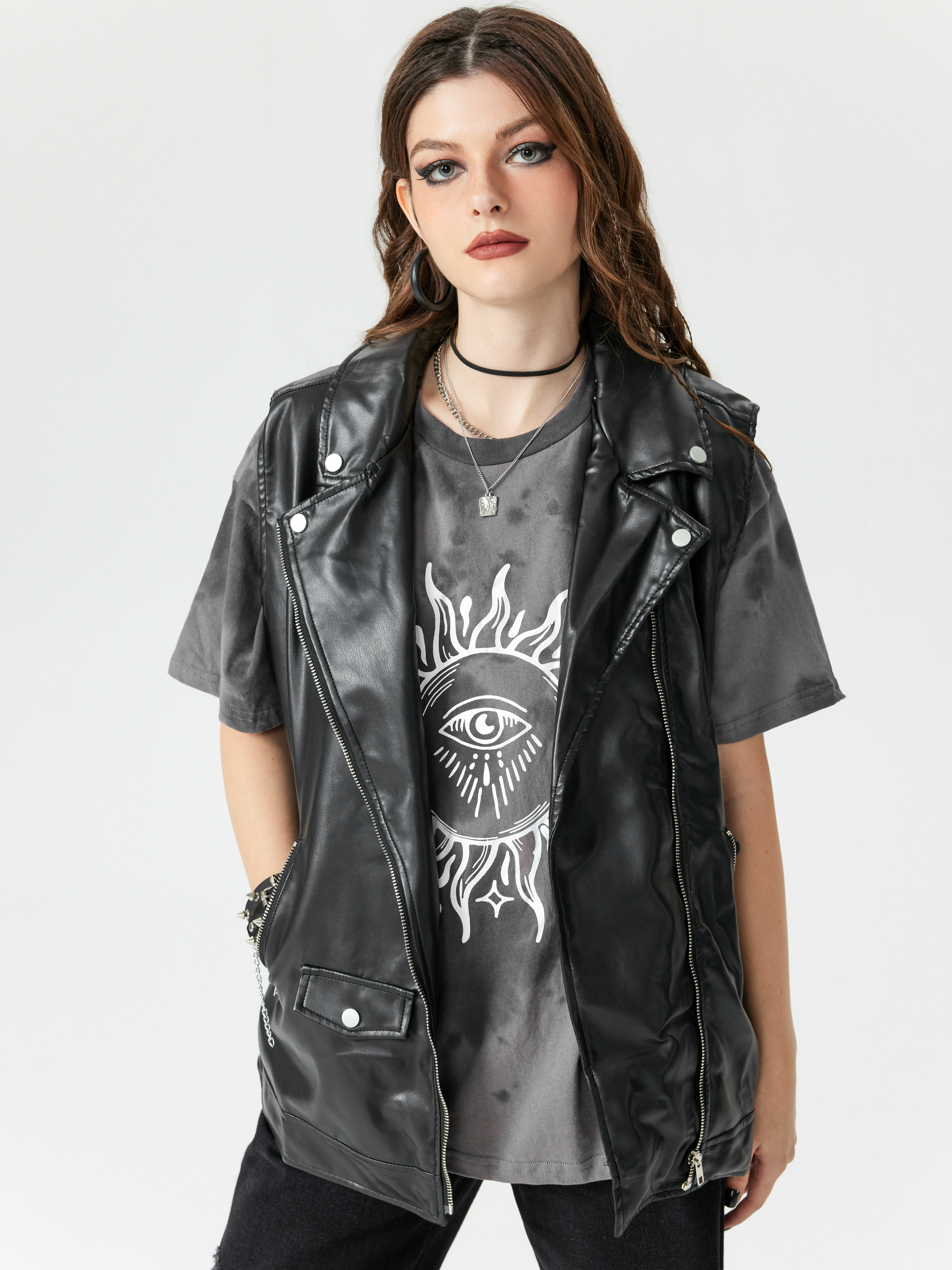 Outlaw Oversized Faux Leather Vest