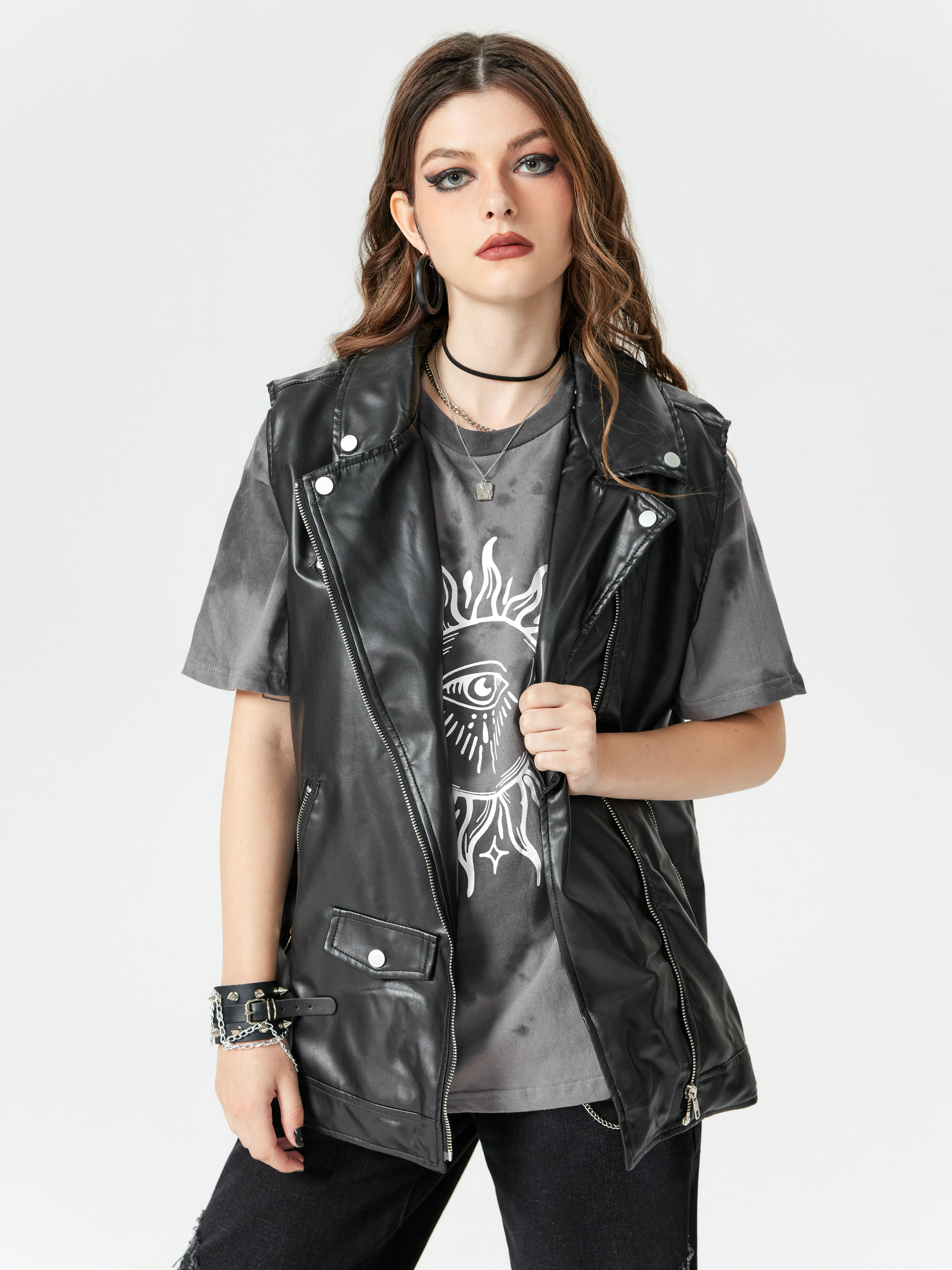 Outlaw Oversized Faux Leather Vest