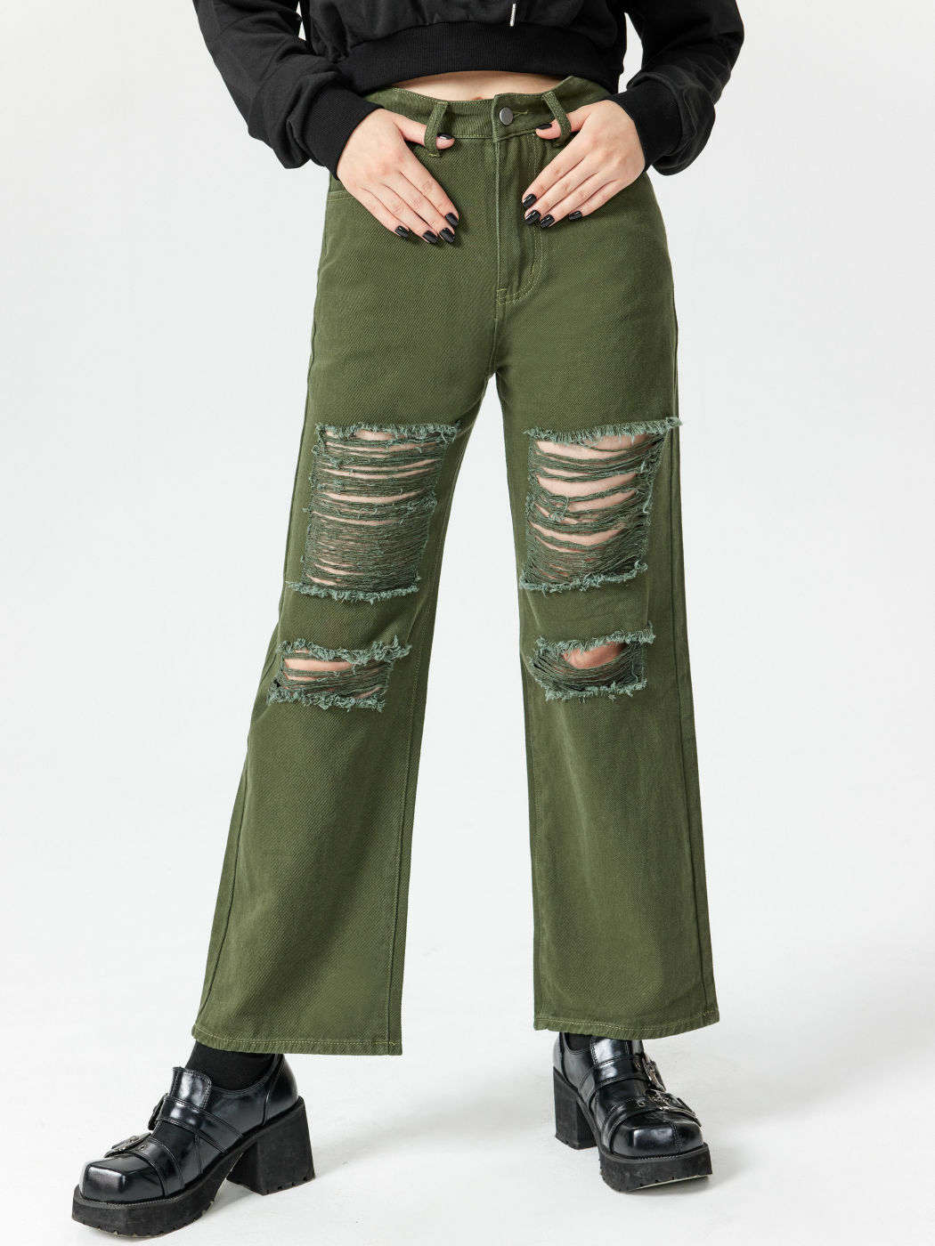 Ripped Long Trousers