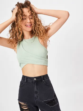 Tank-Crop-Top mit Rippausschnitt