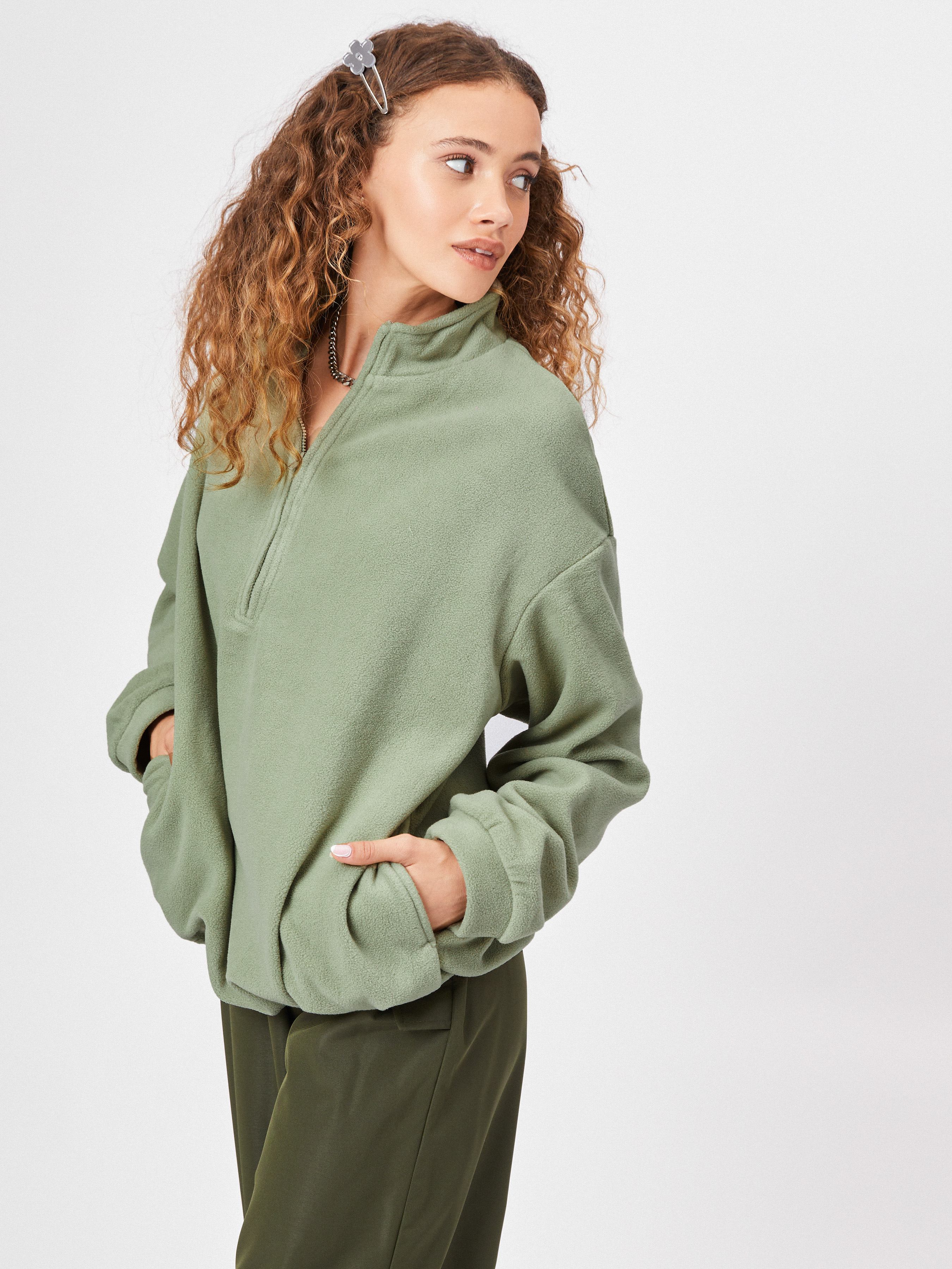 Fleece Drawstring Half-zip Sweatshirt