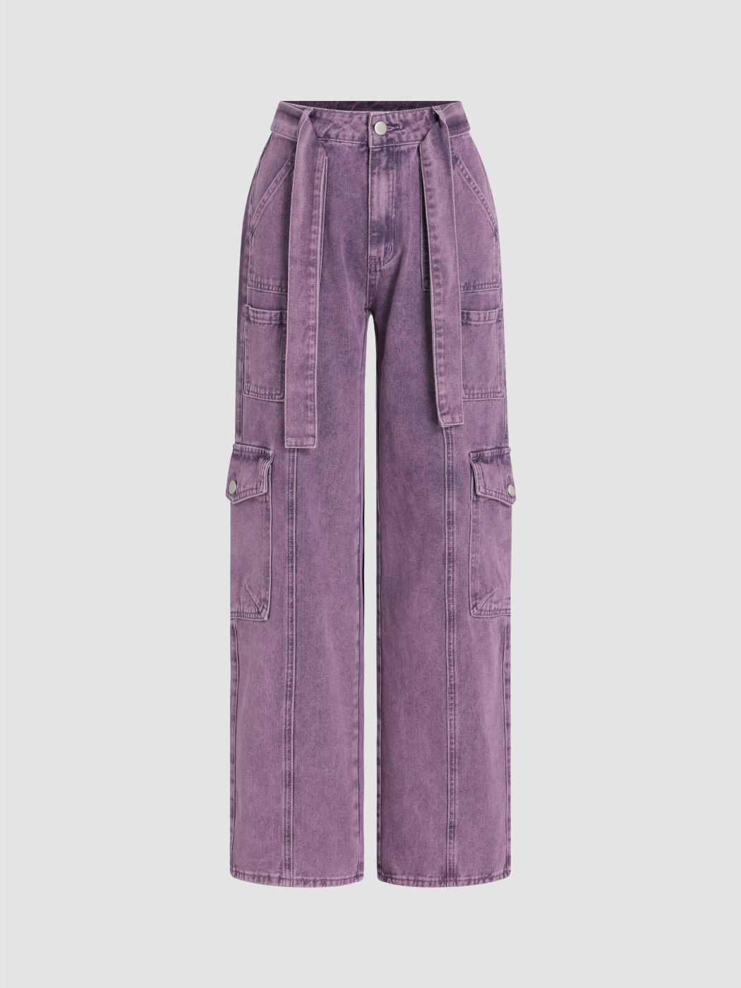 Mid Rise Faded Lilac Baggy Cargo Hosen