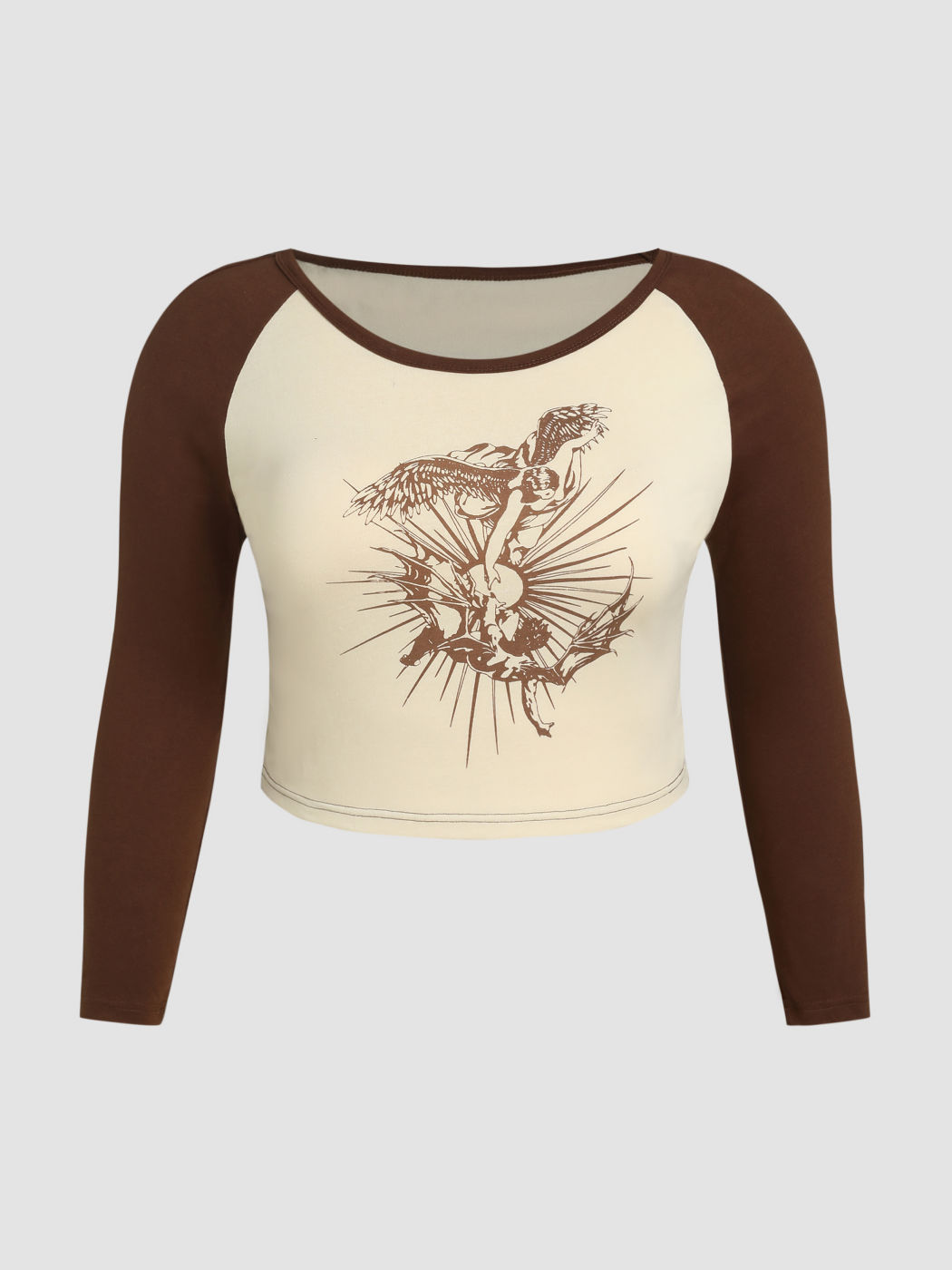 Crop-Top mit kontrastierender Figur Kurve & Plus