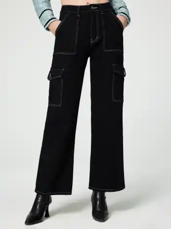 Alessia Einfarbige Cargo-Jeans