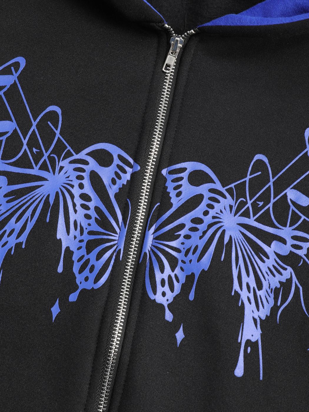 Frottee-Grafik-Hoodie mit Reißverschluss
