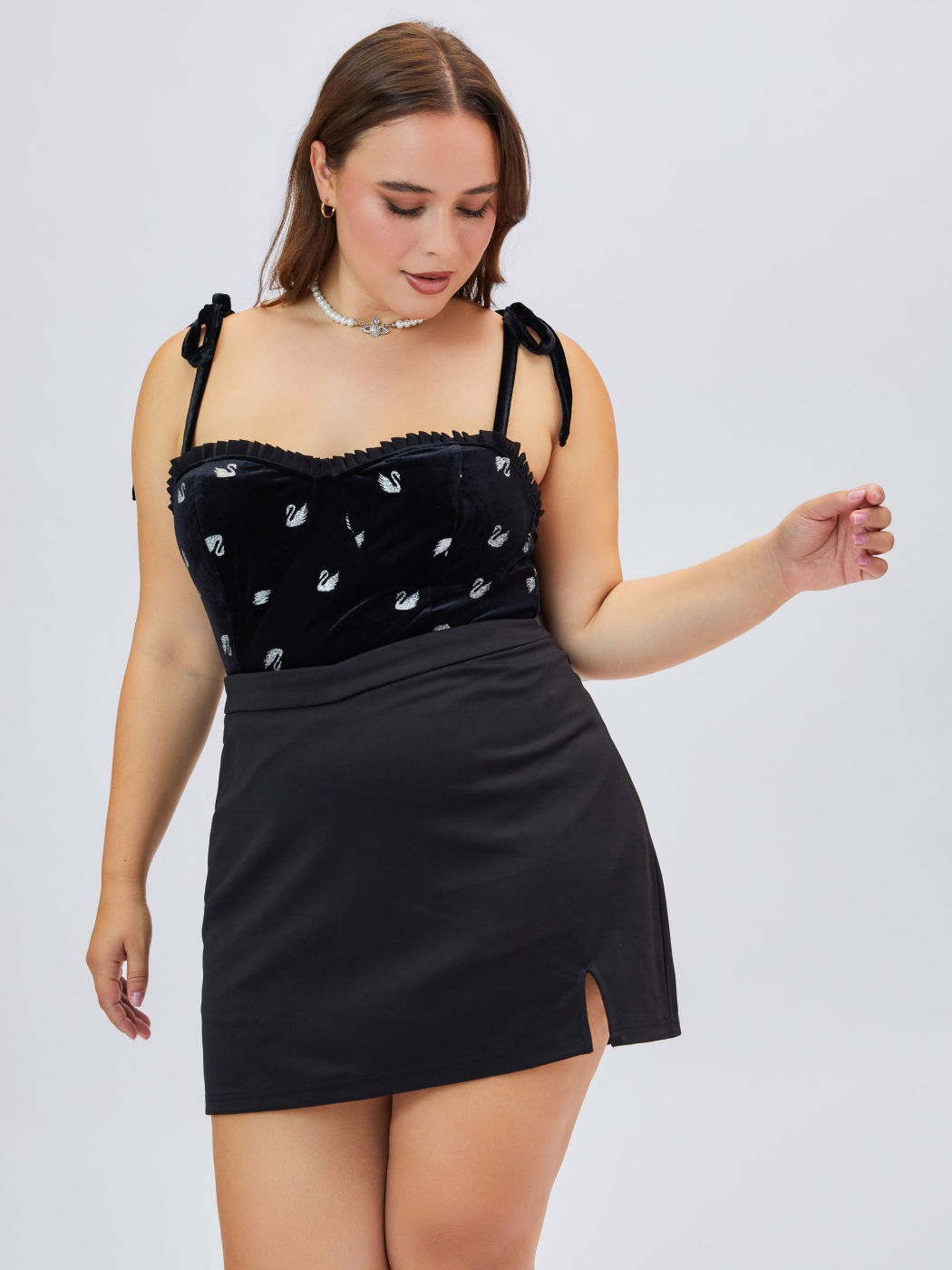 Solid Slit Classic Skort Curve & Plus