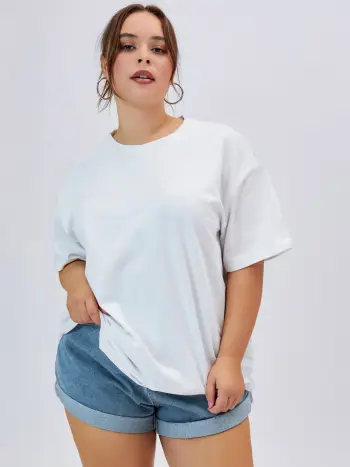 100% cotone Solido Tee oversize Curve e Plus