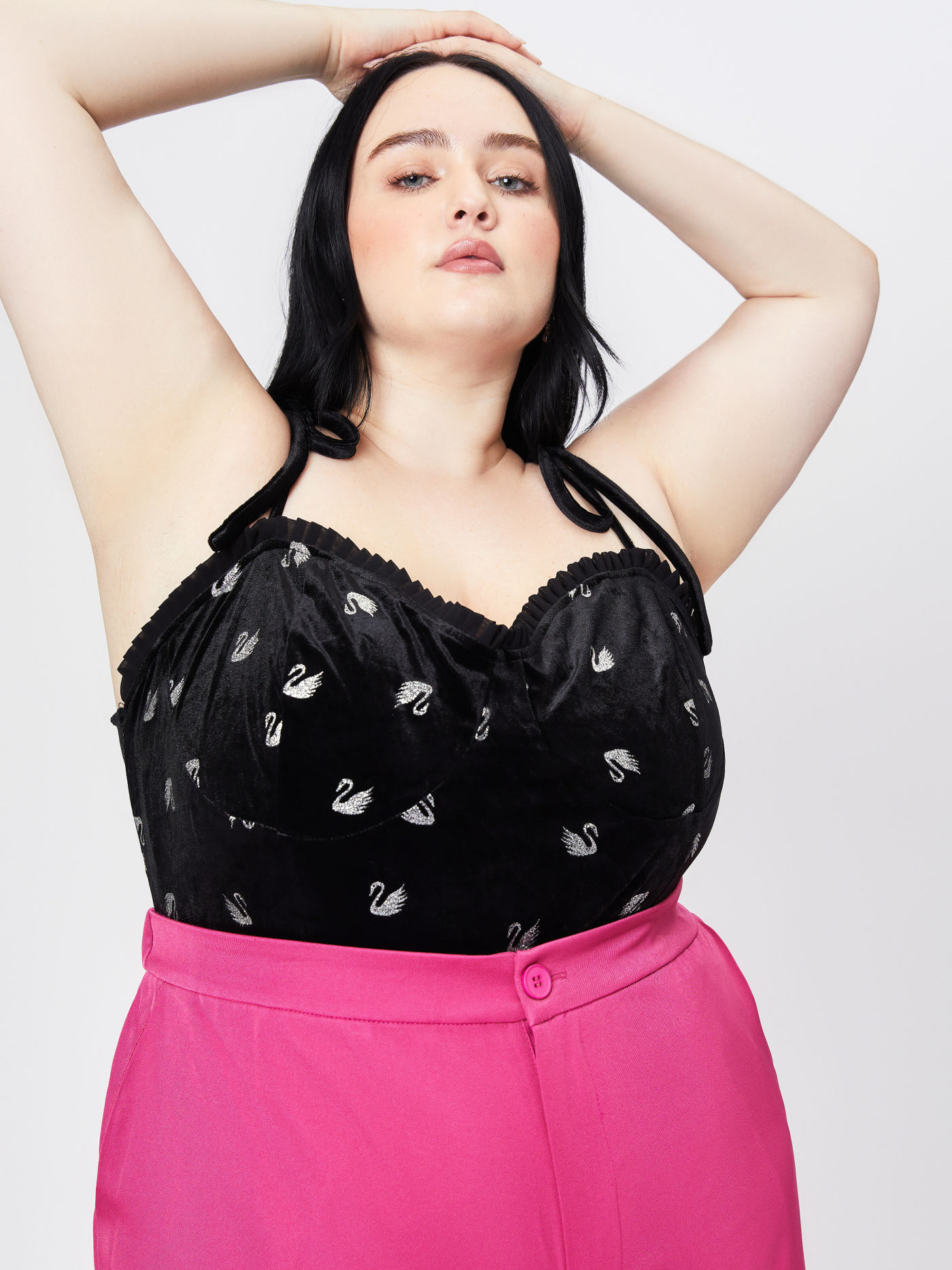 Dark Swan Velvet Bodysuit Curve & Plus