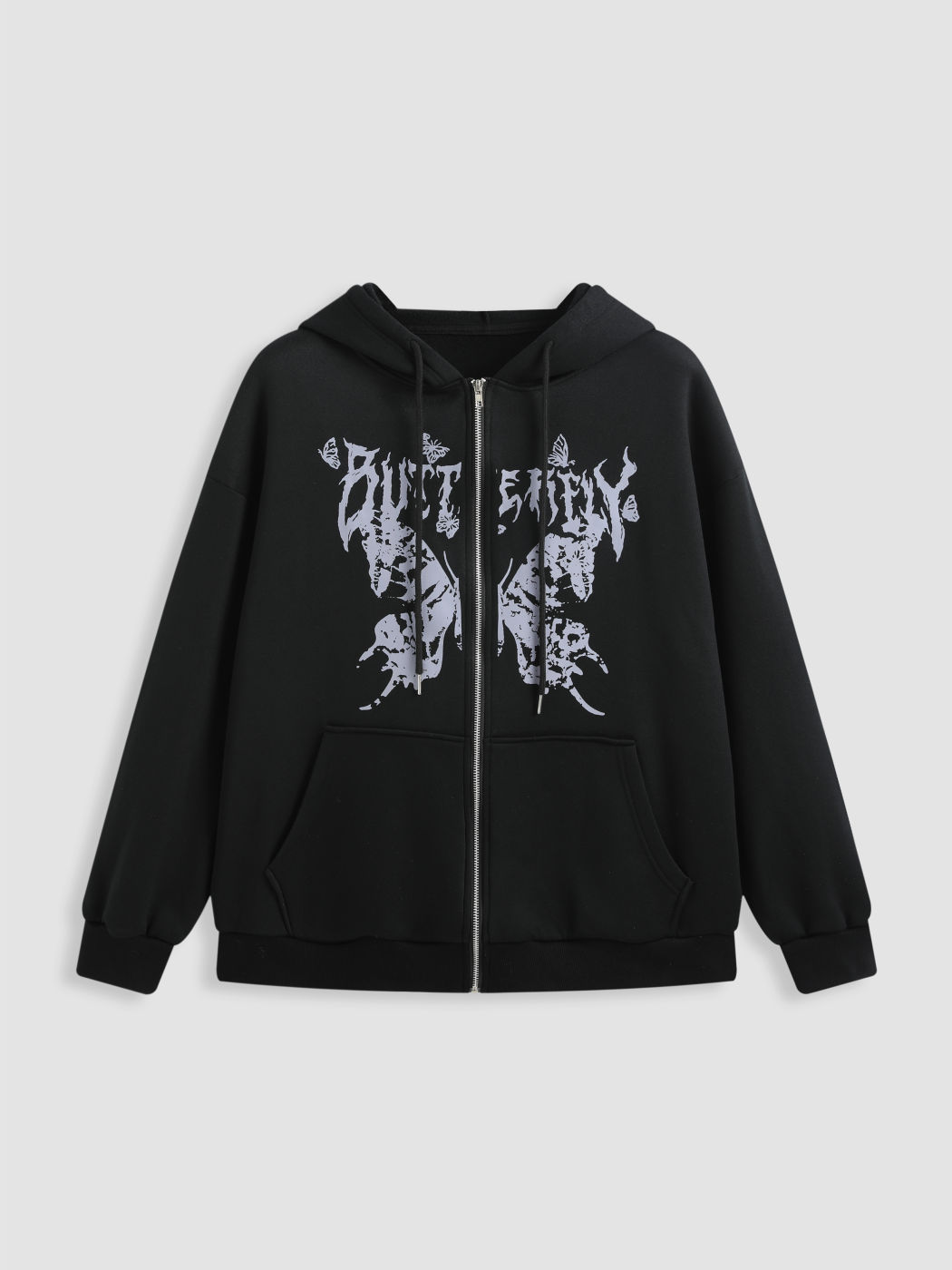 Hoodie mit Schmetterlingsreißverschluss Kurve & Plus