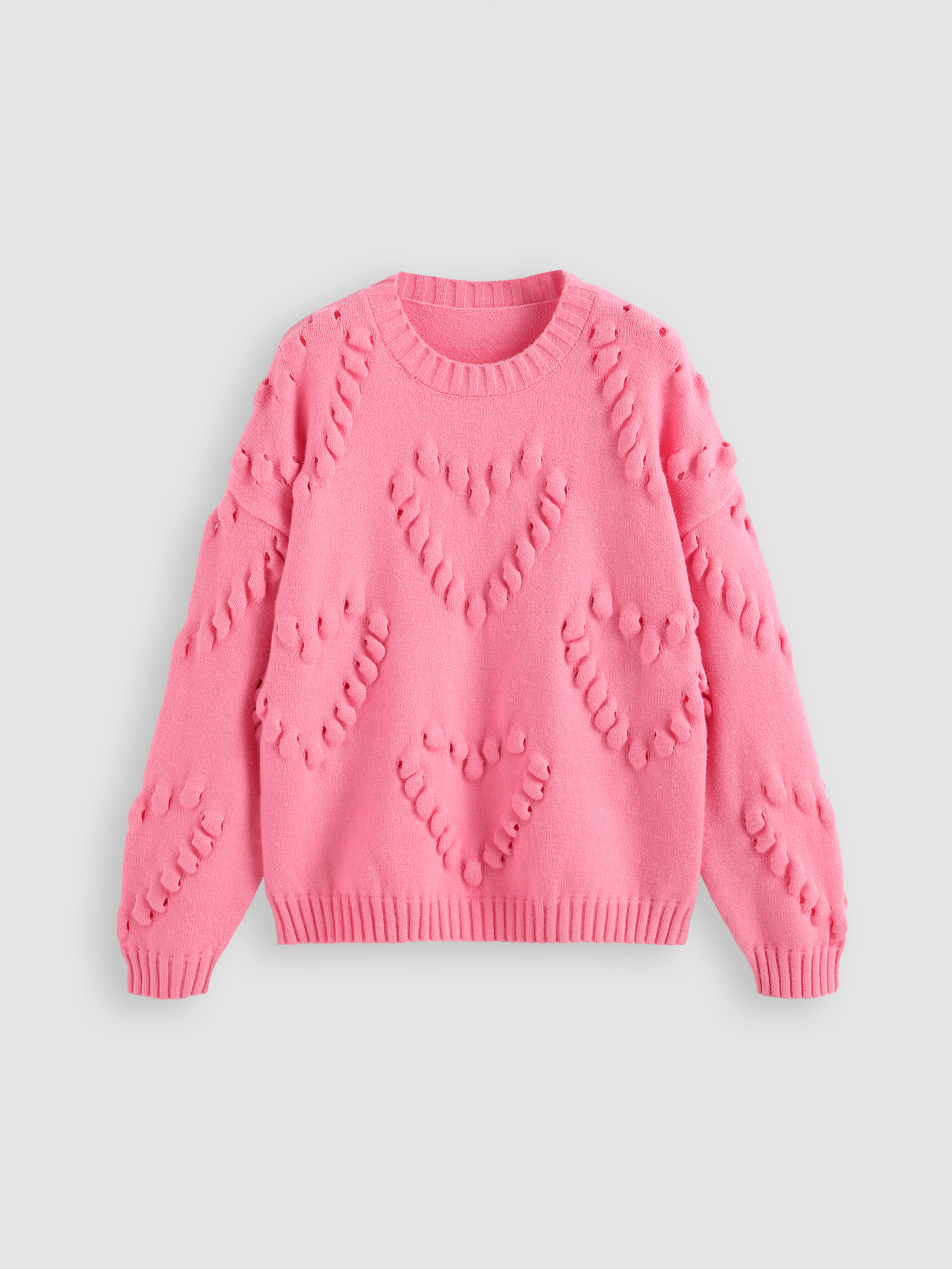 Heart Pattern Texture Sweater