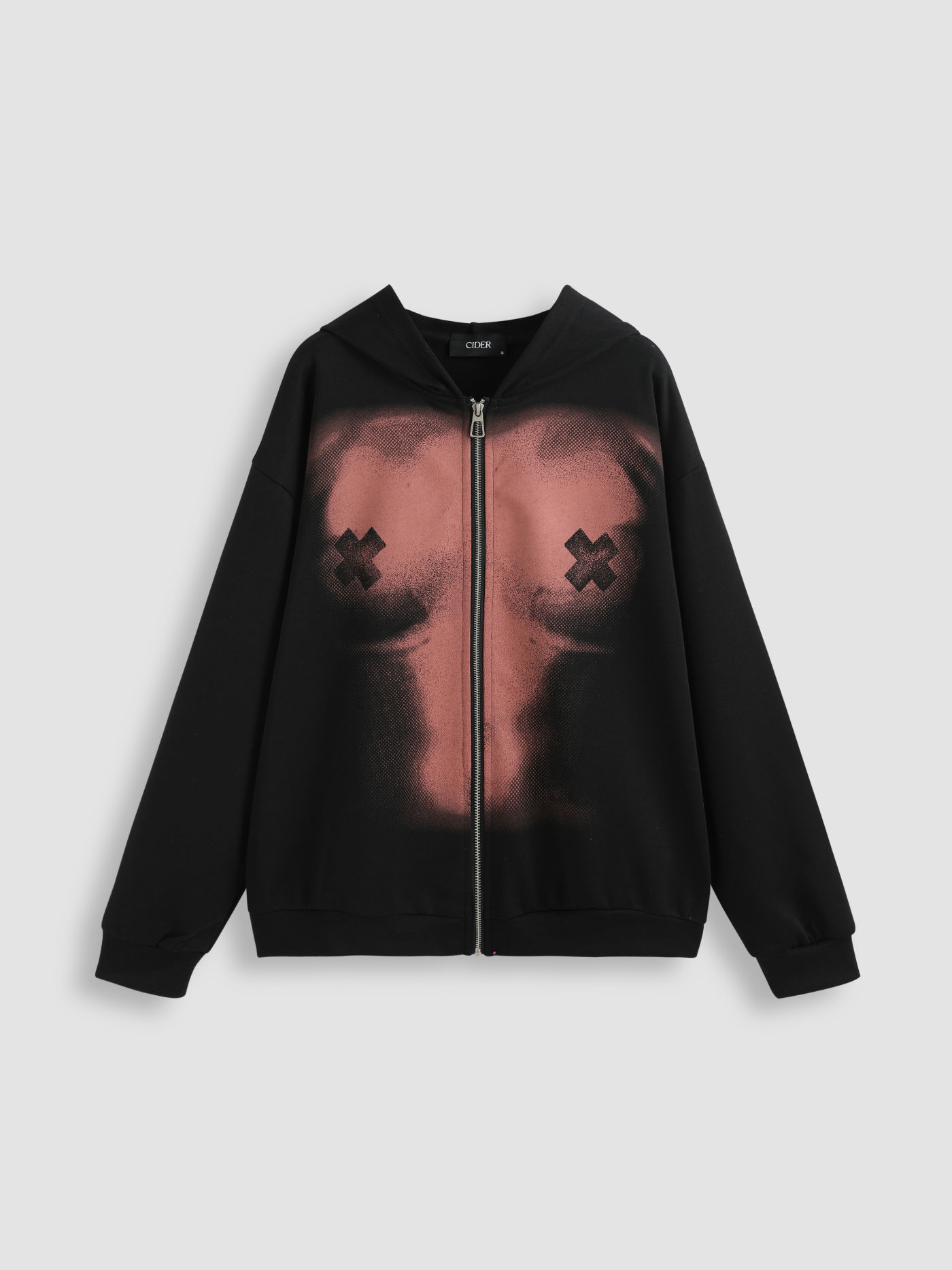 Sweat à capuche graphique Terry surdimensionné