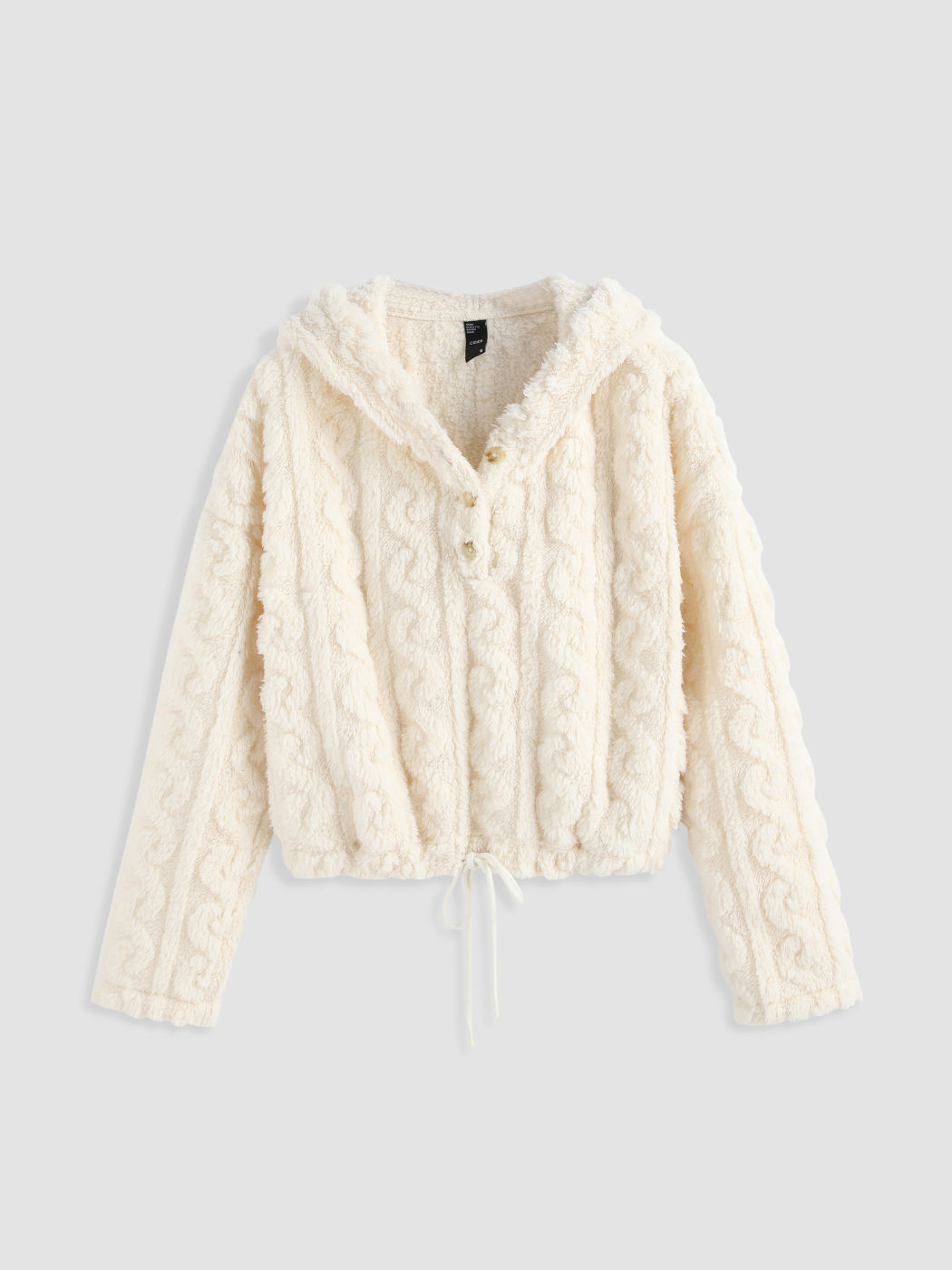 Einfarbiger Fleece Langarm Hoodie