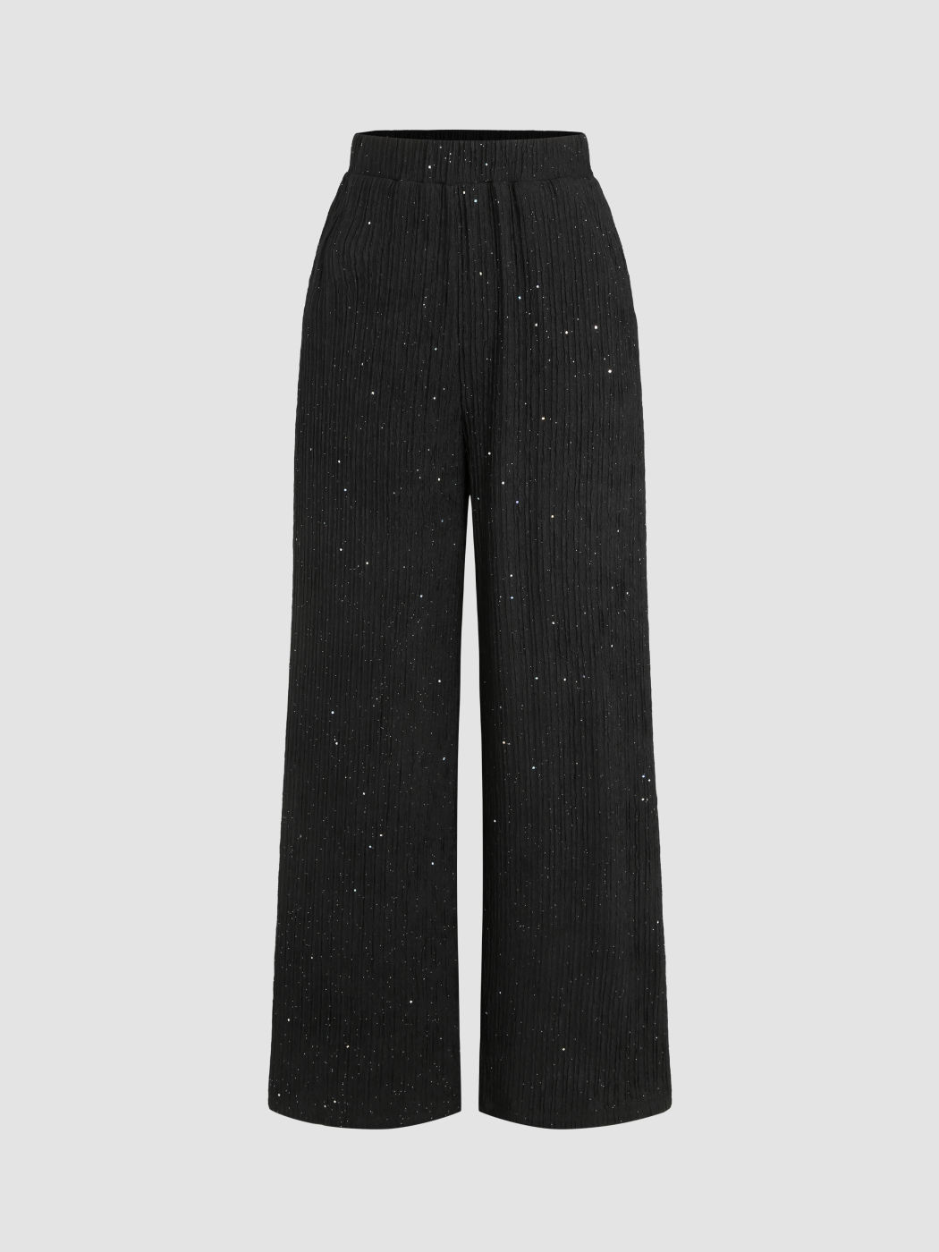 Glitter High Waist Wide Leg Trousers